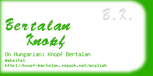 bertalan knopf business card